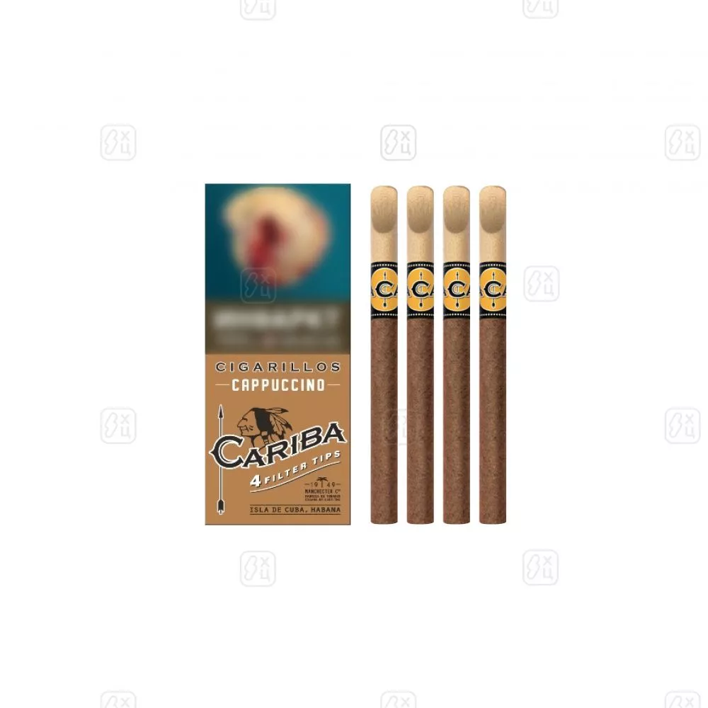 135_Сигариллы_c_деревянным_мундштуком_CARIBA_Cappuccino_пачка_4шт