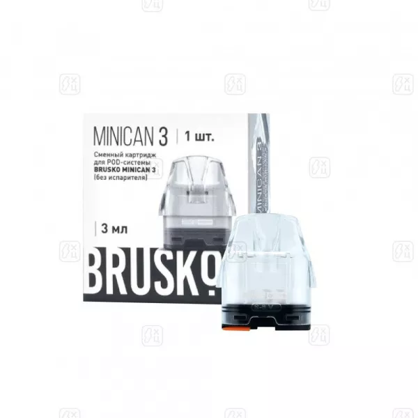 68_Картридж_BRUSKO_MINICAN_3,_прозрачный,_3_мл,_упак_1_шт
